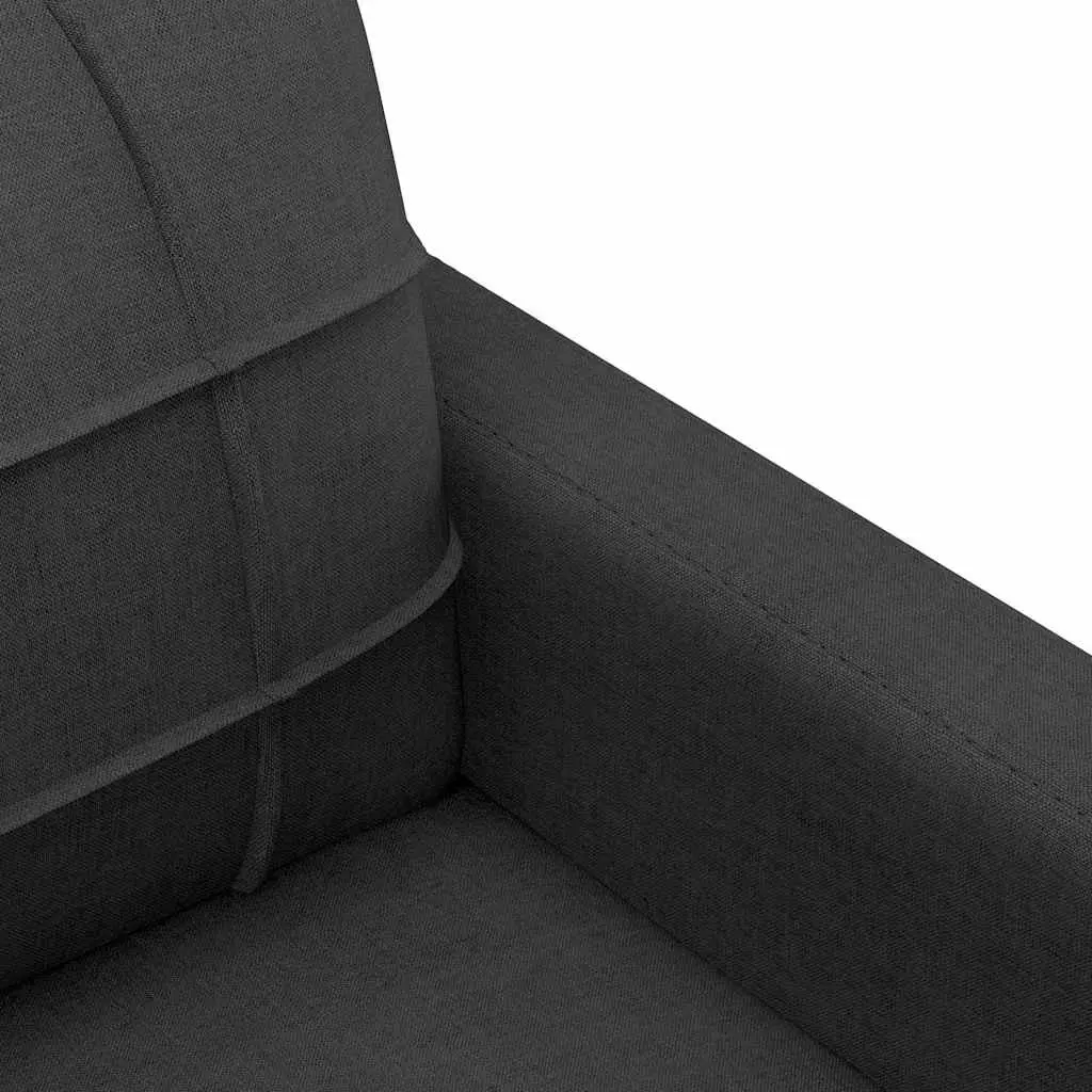2-Seater Sofa Fabric Black 120cm Modern Lounge Couch