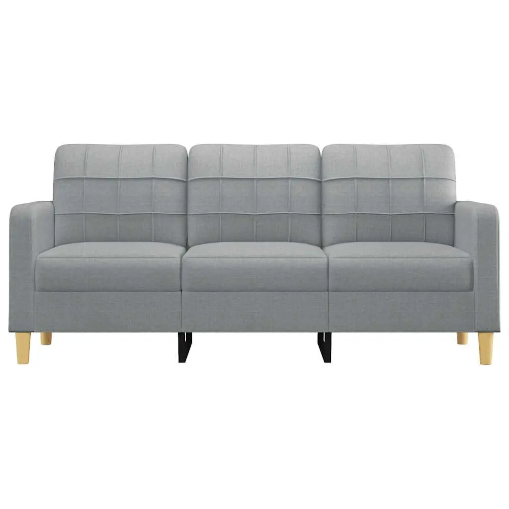 180cmGreyFabric3SeaterSofaModernDesignLoungeCouchSturdyMetalFrameComfortablePaddedArmrestsIdealForLivingRoom