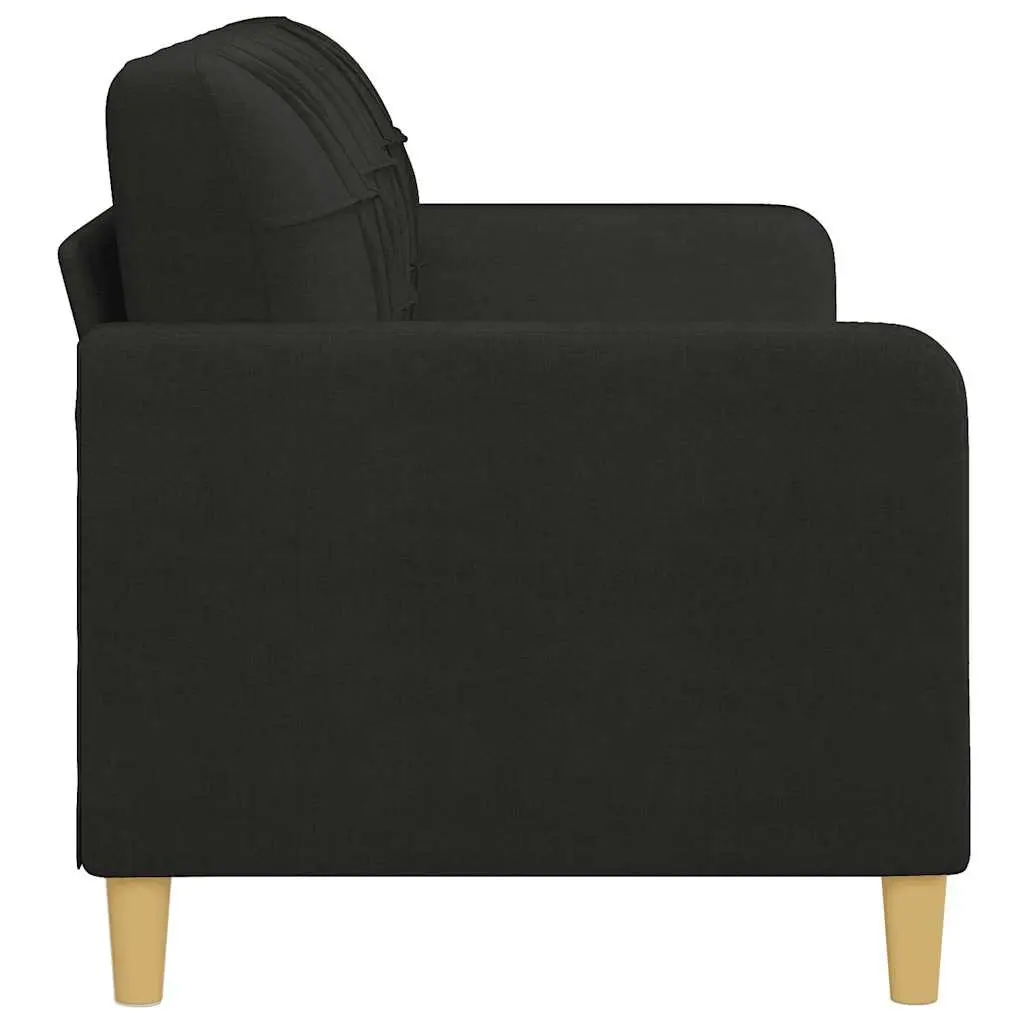 3-Seater Sofa Fabric 180cm Black Modern Living Room Couch
