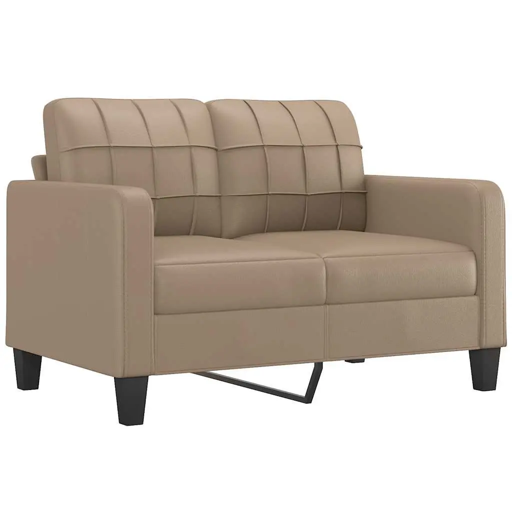 2-Seater Sofa Faux Leather 120cm Brown Modern Lounge Couch