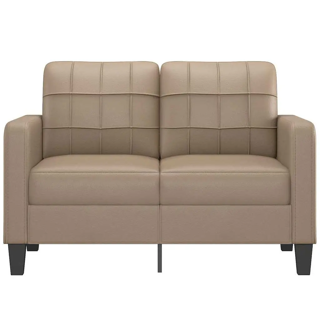 2-Seater Sofa Faux Leather 120cm Brown Modern Lounge Couch
