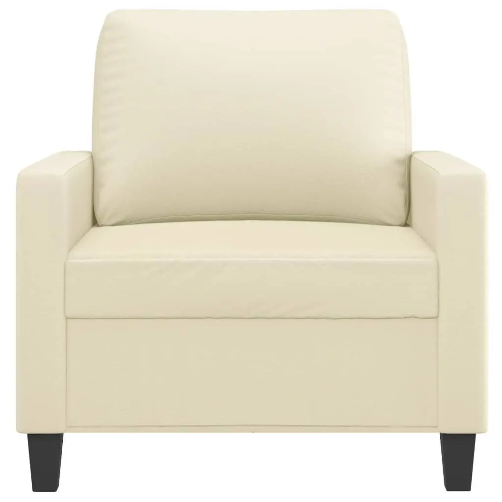 Sofa Chair Faux Leather Cream Modern 60 cm
