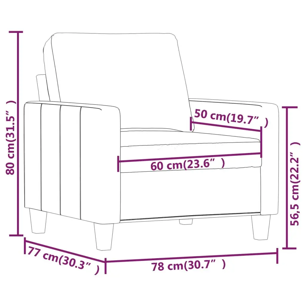 Sofa Chair Faux Leather Brown 60 cm