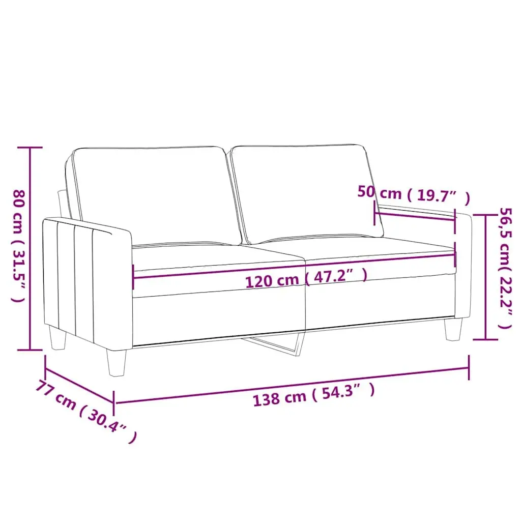 Couch Faux Leather 120cm Black 2-Seater Sofa Lounge Seat Durable Stain Resistant