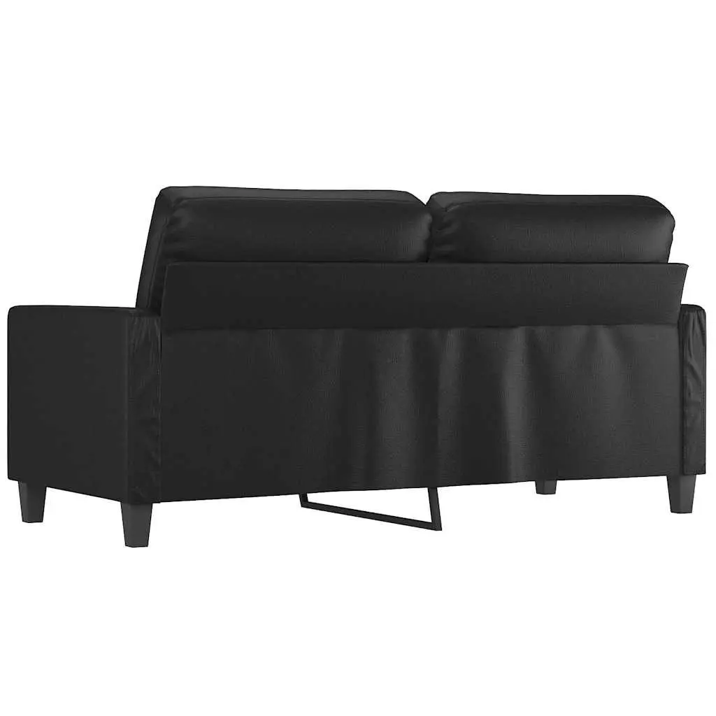 2-Seater Sofa Faux Leather 140cm Black Modern Couch