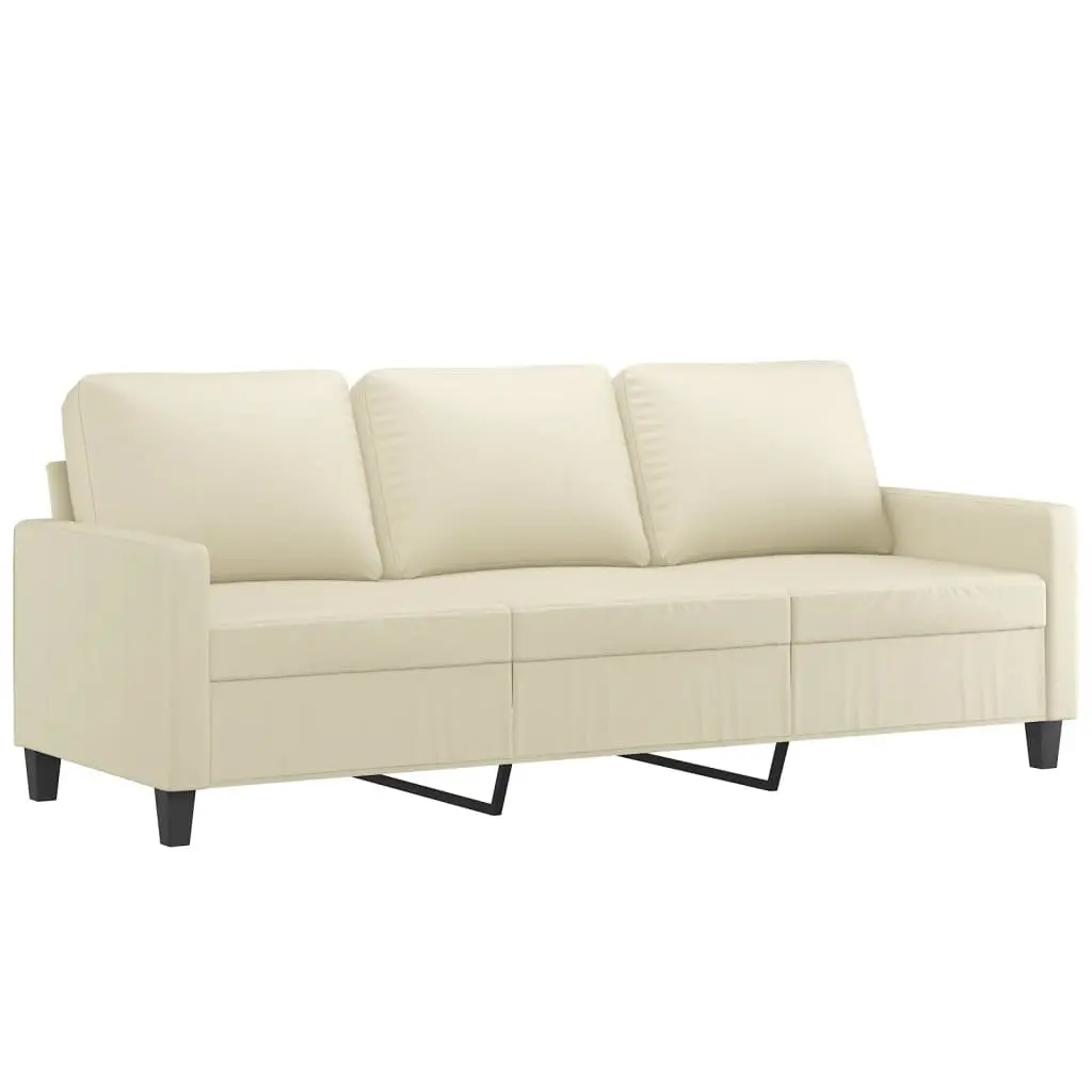 180cmFauxLeatherCream3SeaterSofaModernLoungeCouchLivingRoomFurniture