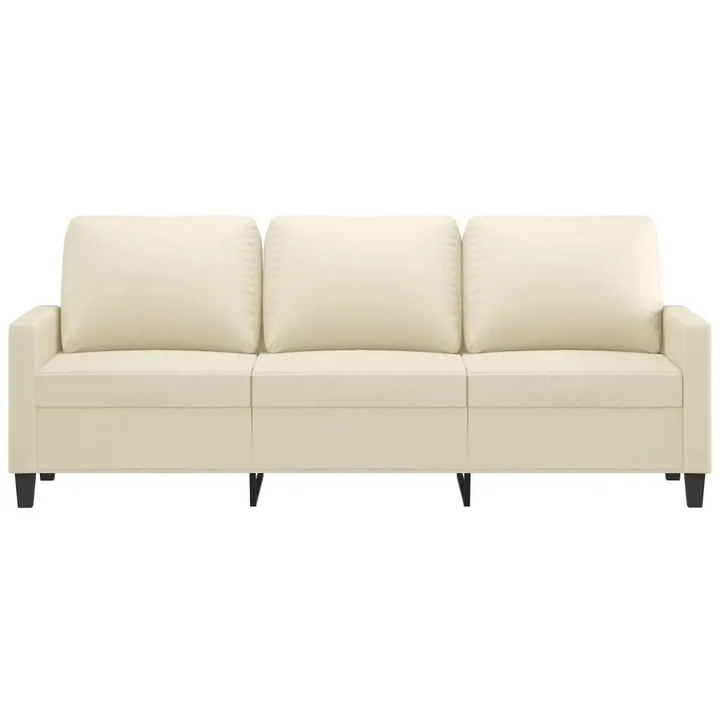 180cmFauxLeatherCream3SeaterSofaModernLoungeCouchLivingRoomFurniture