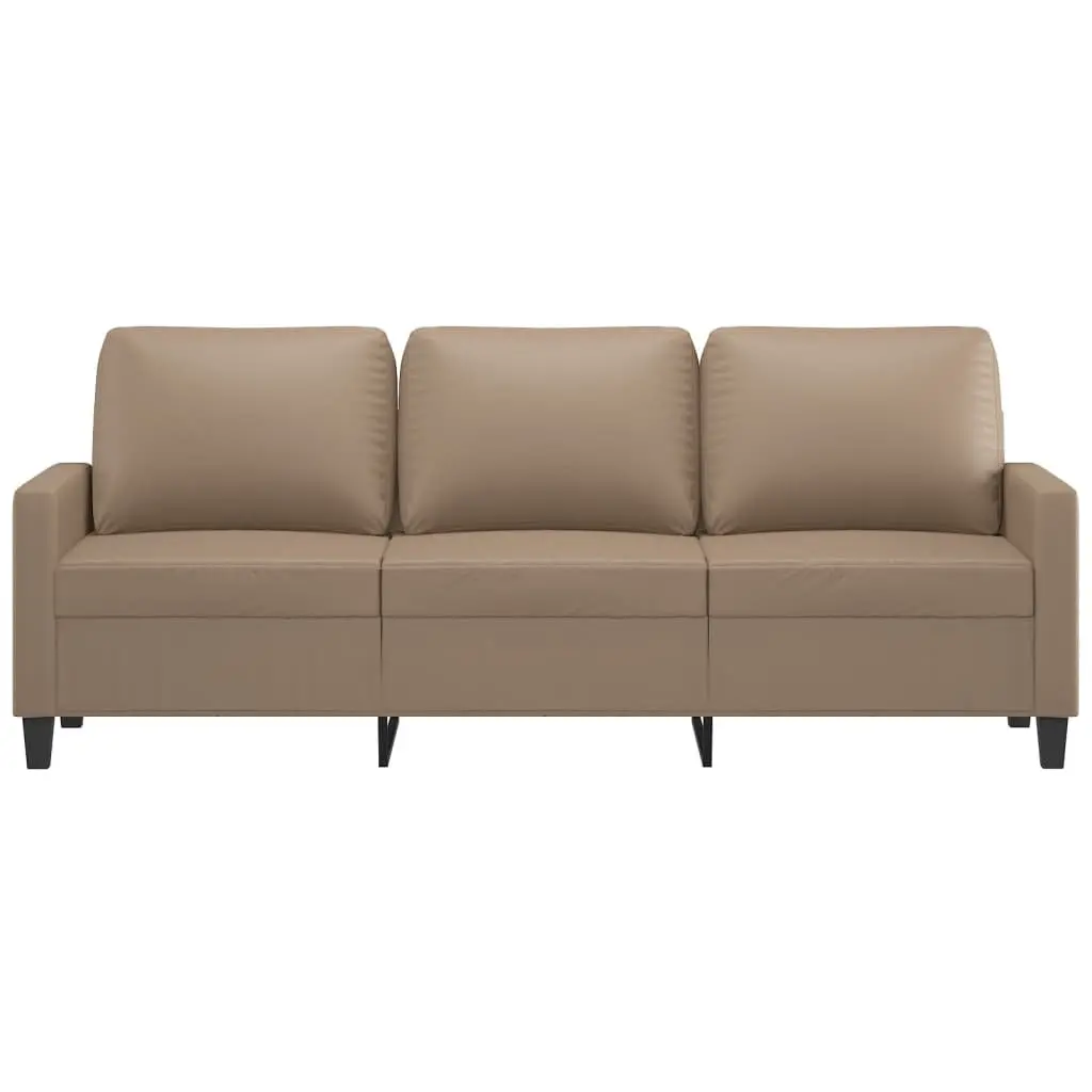 3-Seater Sofa Faux Leather 180cm Brown Modern Living Room Couch