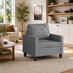 Practical Grey Fabric Sofa Chair for Any Home Space