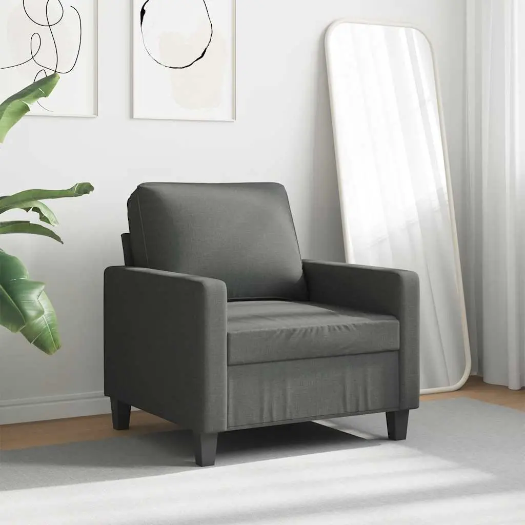 Sofa Chair Fabric 60cm Grey Modern Armchair Lounge Seat