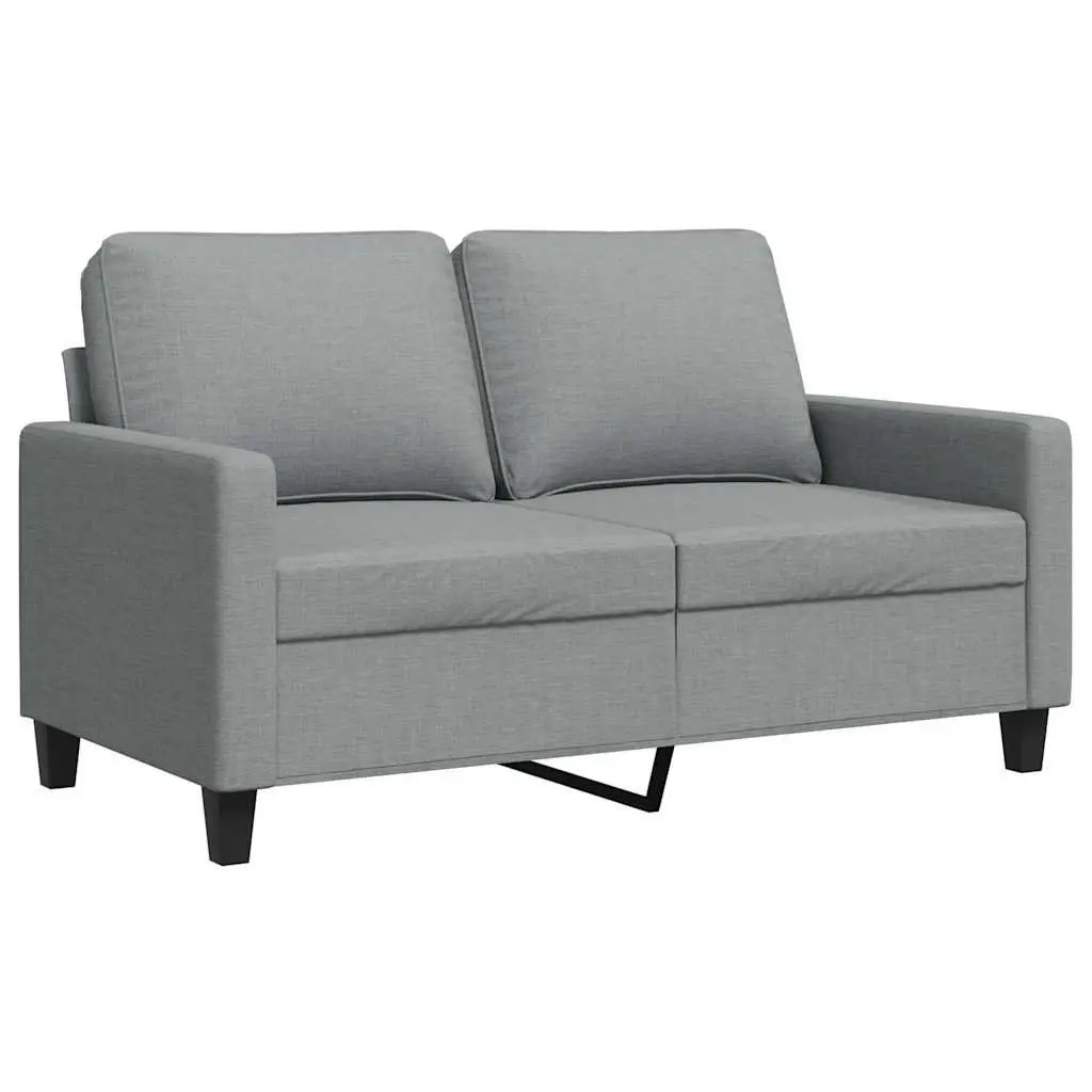 2-Seater Sofa Fabric 120cm Grey Metal Frame Couch