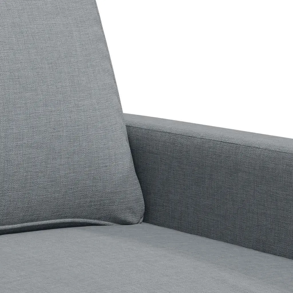 2-Seater Sofa Fabric 120cm Grey Metal Frame Couch