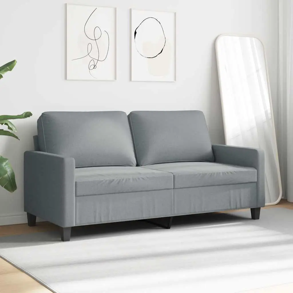 2-Seater Sofa Fabric Upholstered 140cm Grey