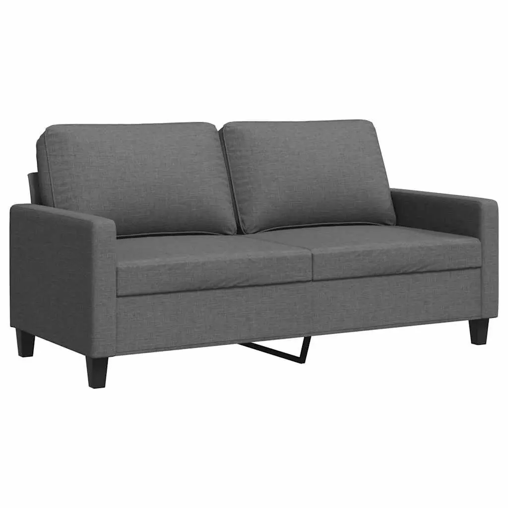 2-Seater Sofa Metal Frame Dark Grey 140cm Upholstered Couch Living Room Furniture