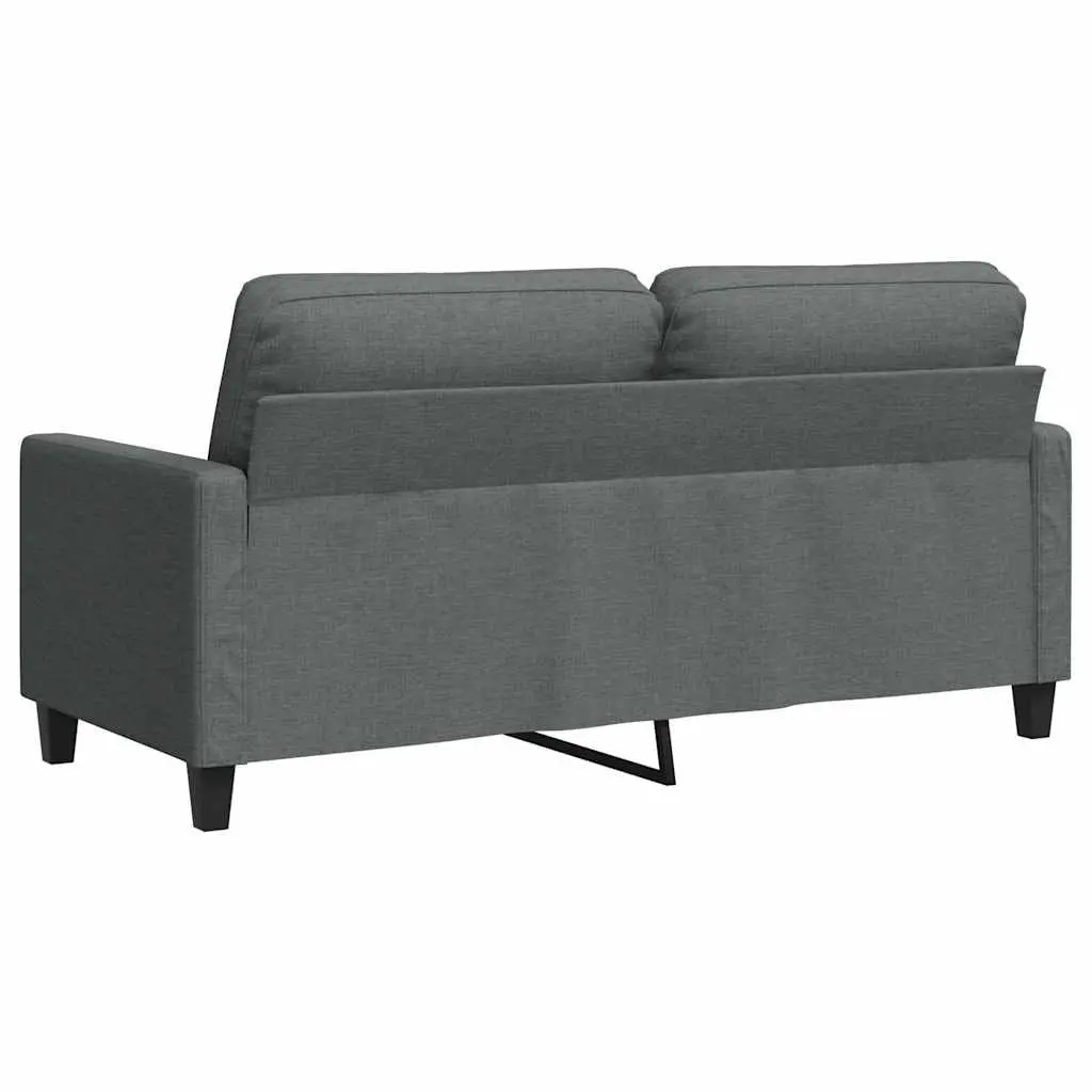 2-Seater Sofa Metal Frame Dark Grey 140cm Upholstered Couch Living Room Furniture
