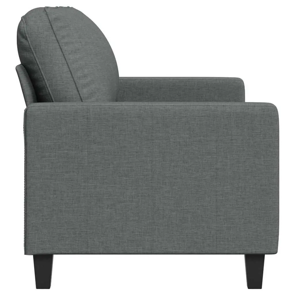 2-Seater Sofa Metal Frame Dark Grey 140cm Upholstered Couch Living Room Furniture