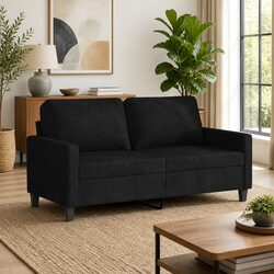 Comfortable 2-Seater Black Sofa for Chatting and Relaxing