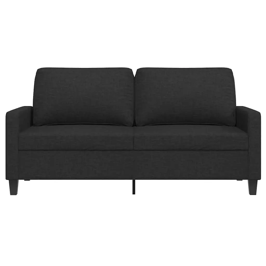 Black Fabric 140cm 2-Seater Lounge Sofa Modern Couch for Living Room