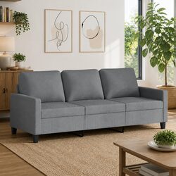 Practical 3-Seater Grey Sofa for Any Living Room