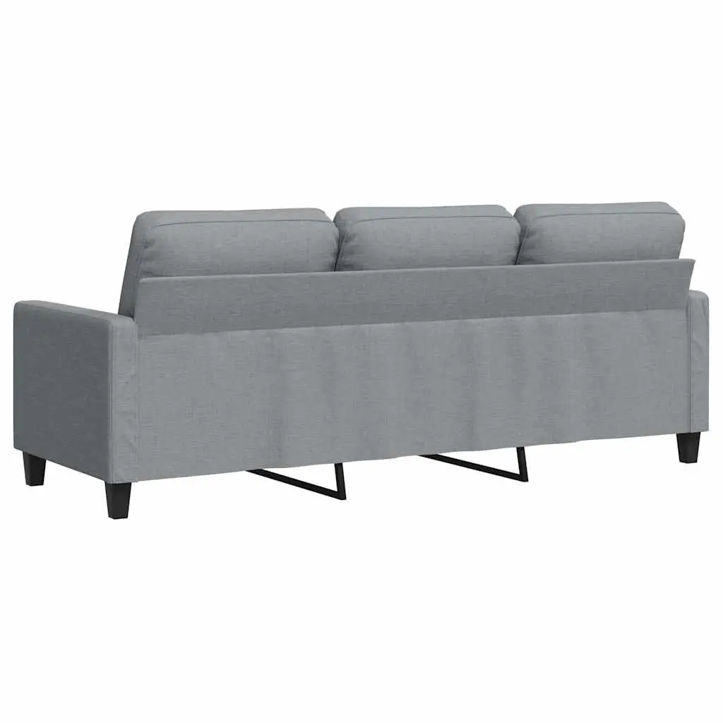 3-Seater Sofa Grey Fabric Lounge Couch Living Room Furniture 180cm Modern Design
