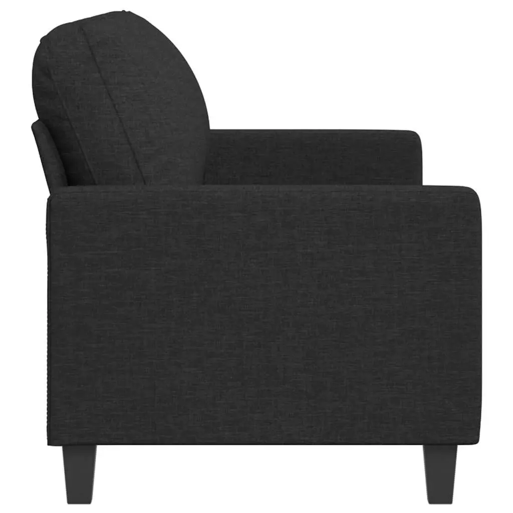 3-Seater Sofa Fabric 180cm Black Living Room Couch