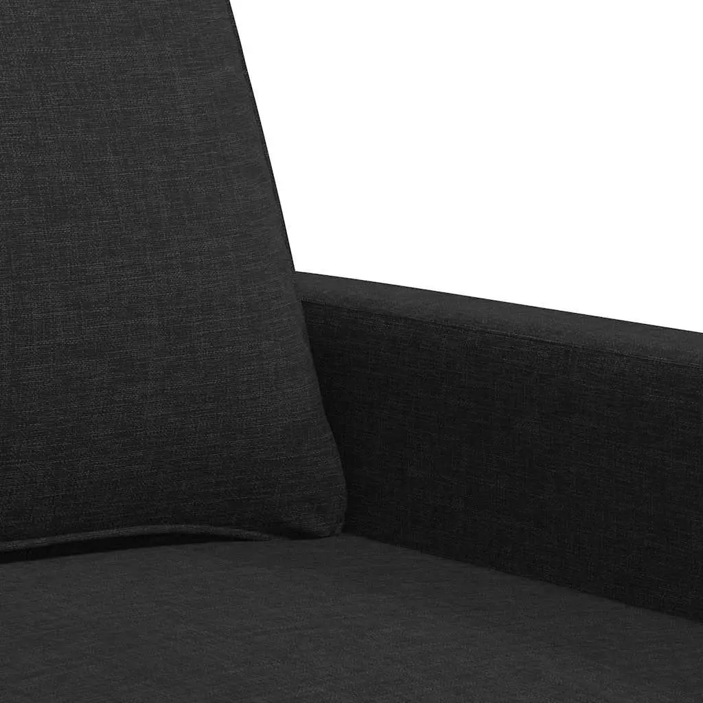 3-Seater Sofa Fabric 180cm Black Living Room Couch