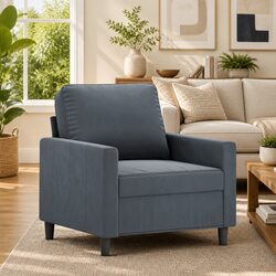 Versatile Grey Velvet Sofa Chair 60cm for Any Room