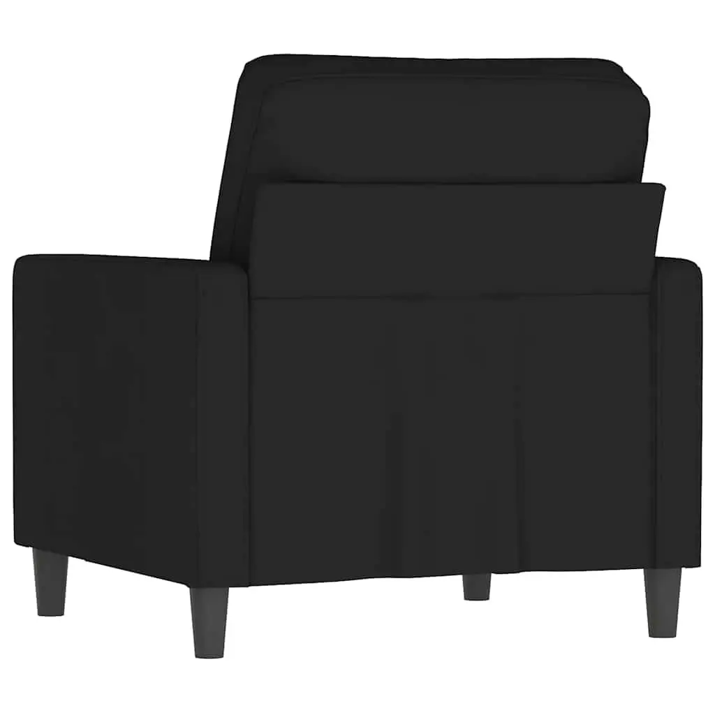 Accent Armchair Black Velvet 60cm Soft Upholstered Lounge Seat Metal Frame