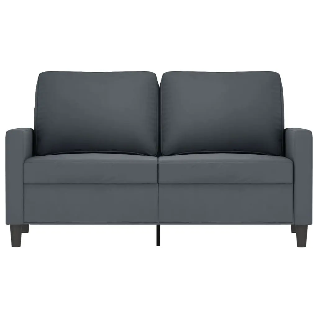2-Seater Sofa Grey Velvet Modern Living Room Couch Comfortable Padded Armrest