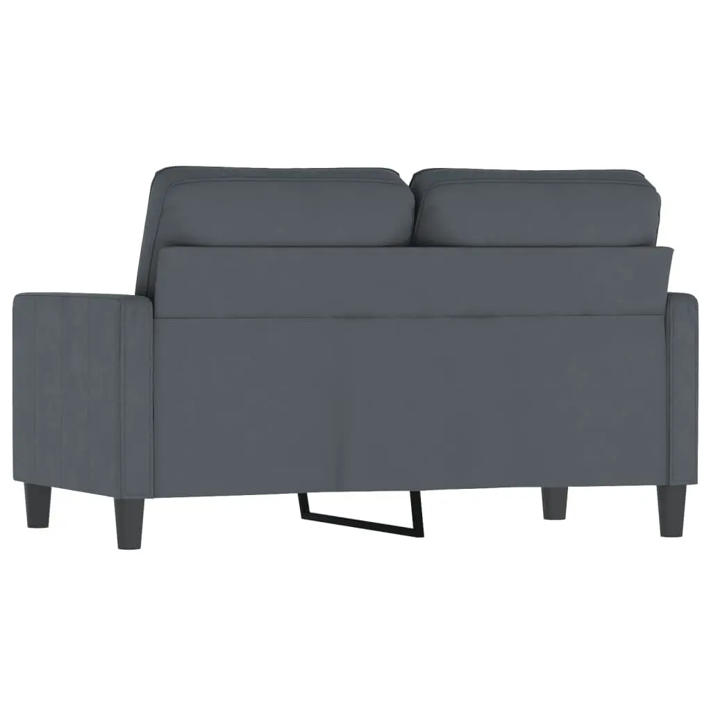 2-Seater Sofa Grey Velvet Modern Living Room Couch Comfortable Padded Armrest