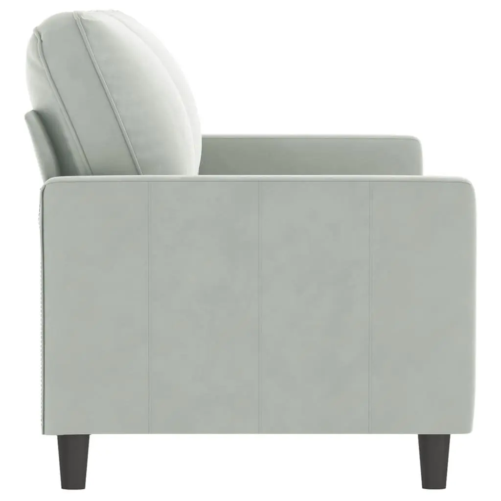 2-Seater Sofa Grey Velvet Living Room Furniture Couch 140cm Modern Lounge Settee