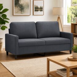 Versatile Grey Velvet 2-Seater Sofa for Your Home