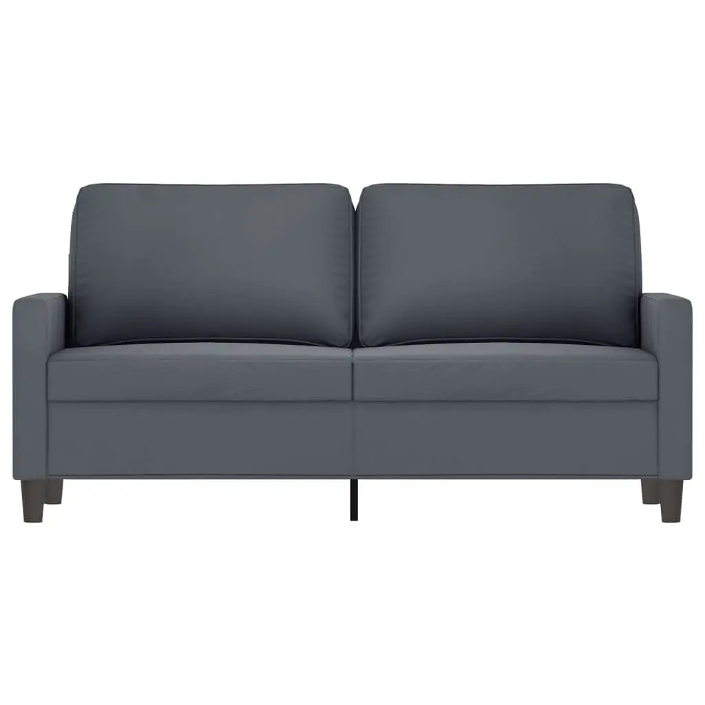 2-Seater Sofa Velvet Grey 140cm Modern Couch Padded Armrests