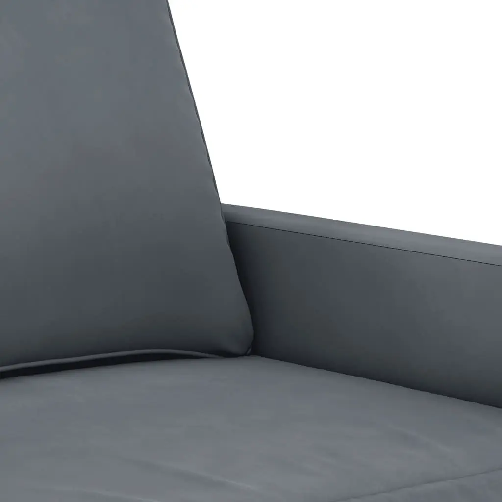 2-Seater Sofa Velvet Grey 140cm Modern Couch Padded Armrests