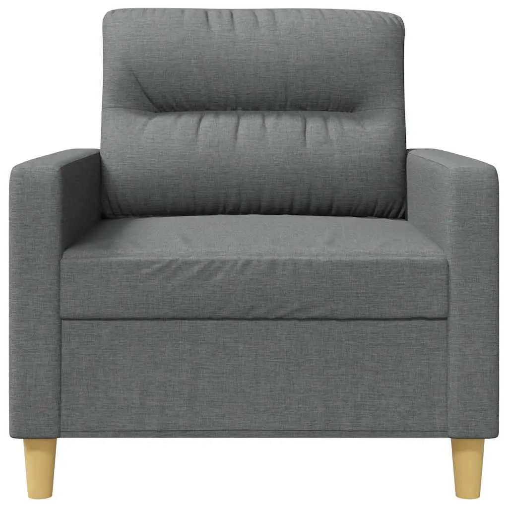 Grey Fabric Sofa Chair 60cm Compact Armchair Lounge Seat Living Room Furniture