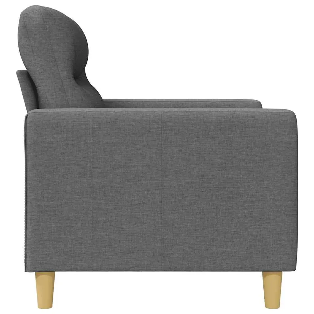 Grey Fabric Sofa Chair 60cm Compact Armchair Lounge Seat Living Room Furniture