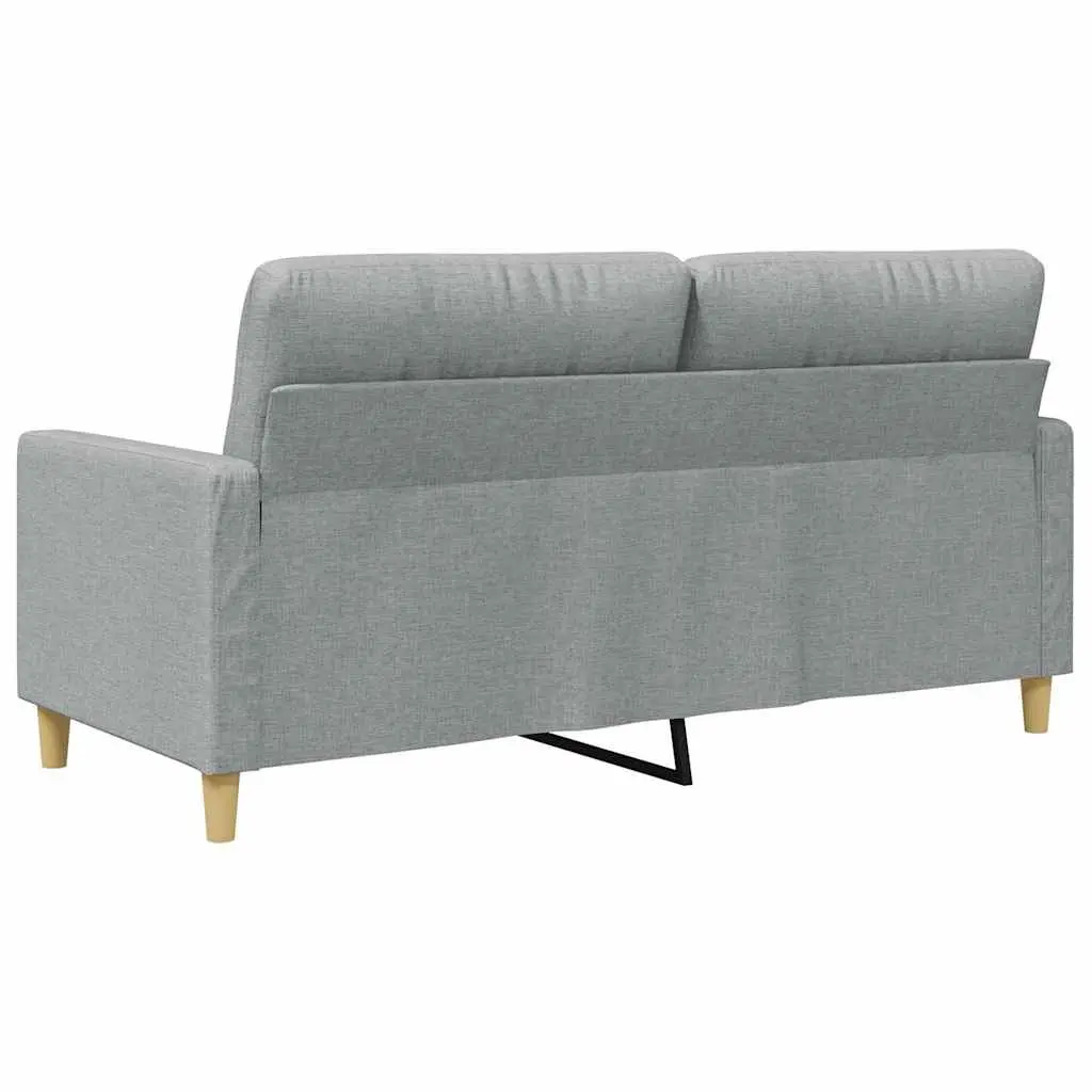2-Seater Sofa Grey 140cm Fabric Living Room Couch Comfortable Padded Armrests