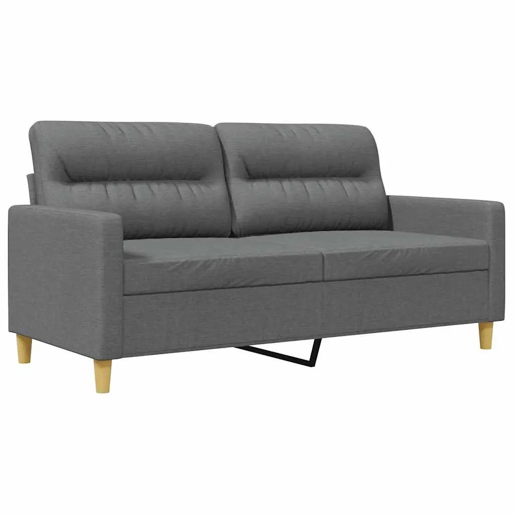 2-Seater Sofa Fabric Grey 140cm Modern Lounge Couch