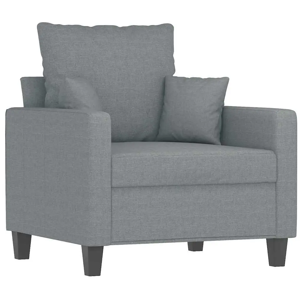 Sofa Chair Grey 60cm Fabric Armchair Lounge Single Seat Living Room Furniture