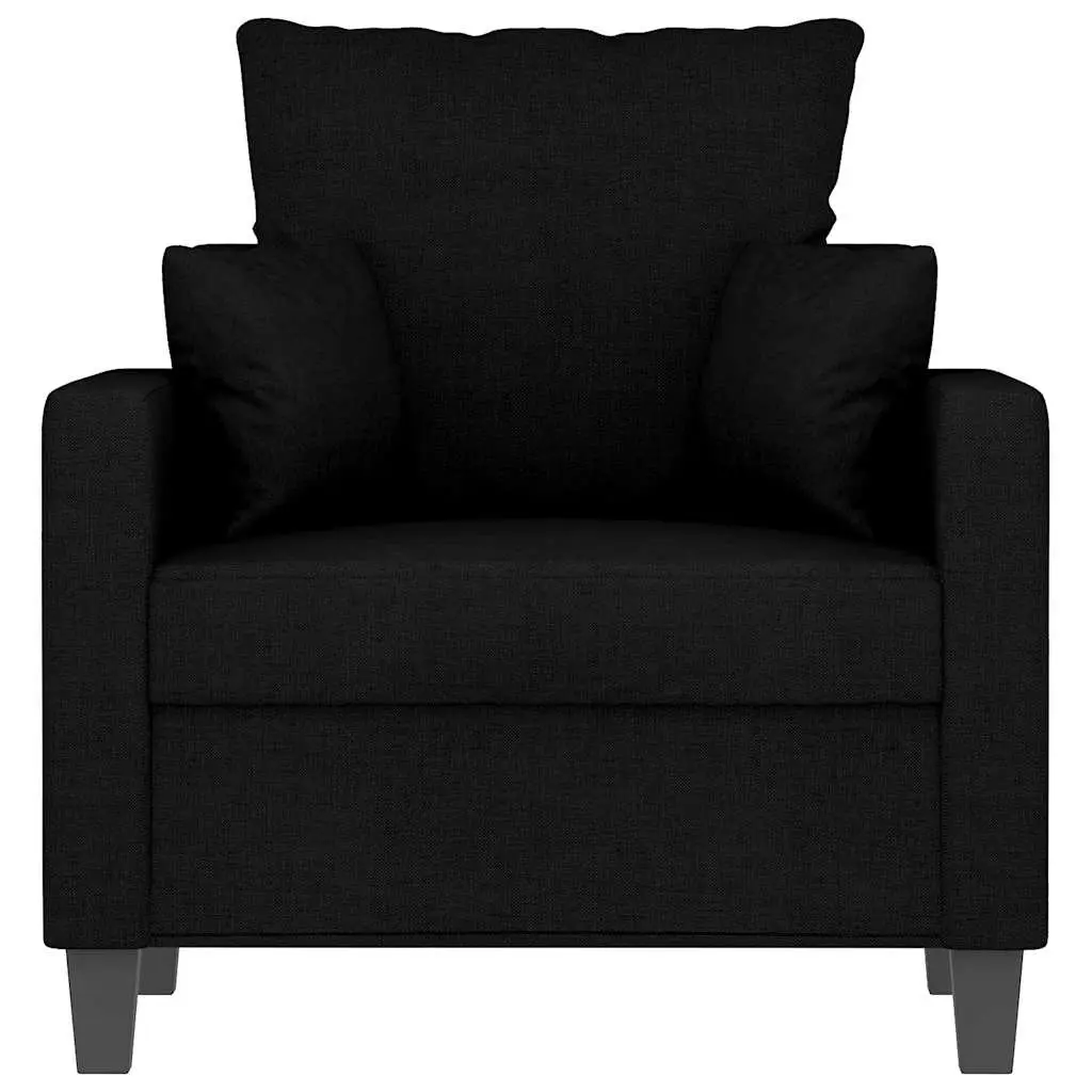 Fabric Armchair 60cm Black Modern Sofa Chair for Lounge Reading Relaxing Living Room