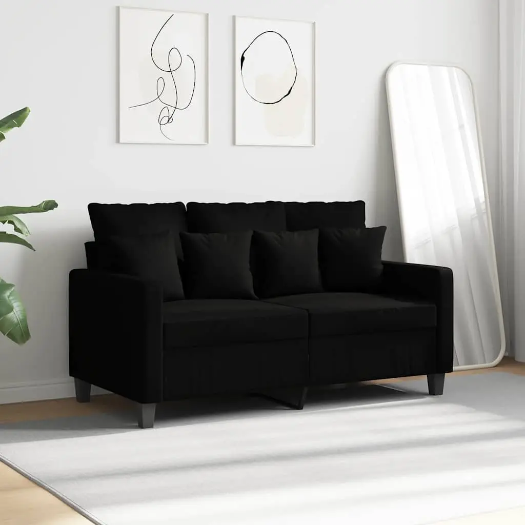 Black 2-Seater Sofa for Living Rooms