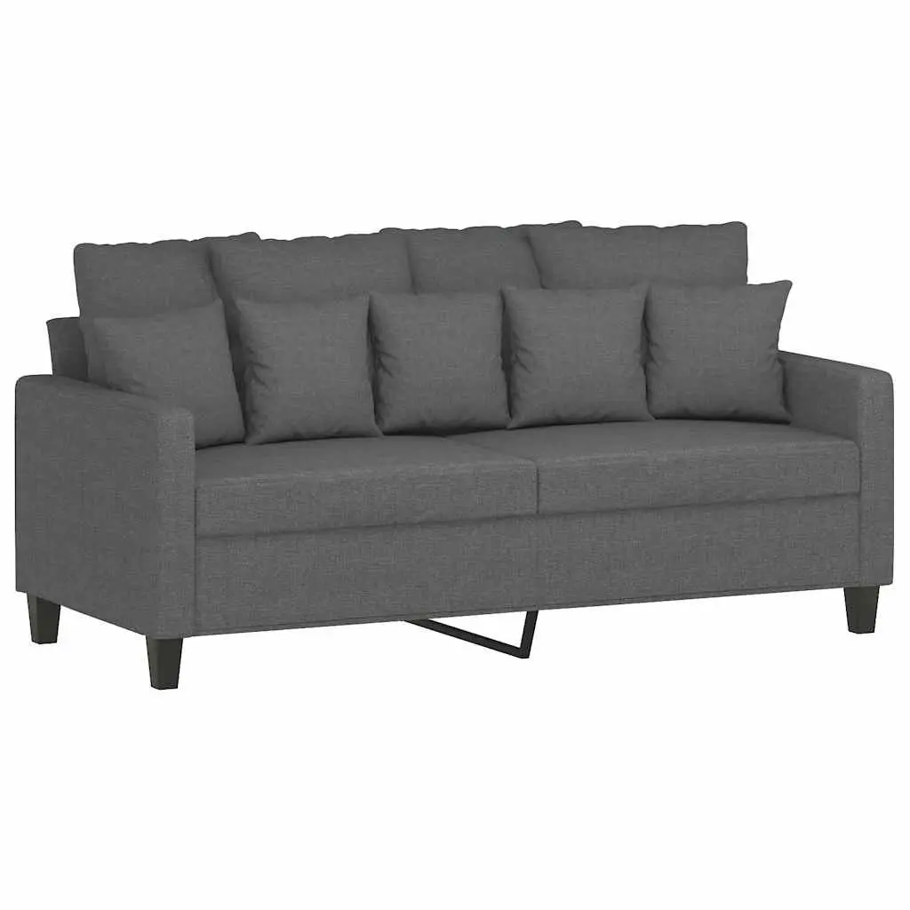 2-Seater Sofa Fabric 140cm Grey Modern Couch