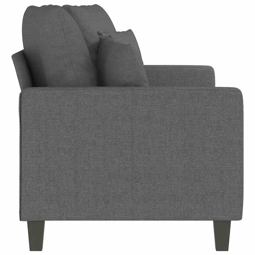 2-Seater Sofa Fabric 140cm Grey Modern Couch