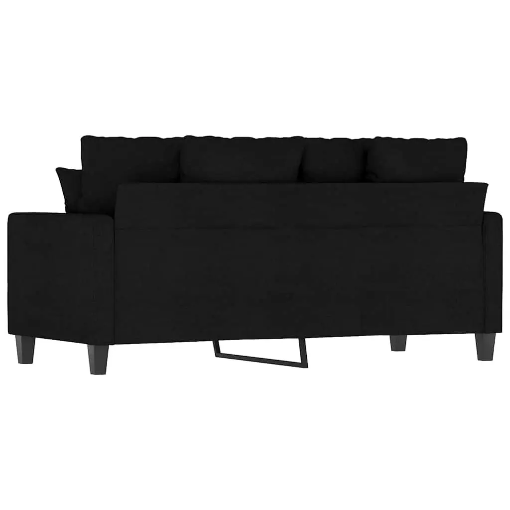 2-Seater Sofa Fabric Black 140cm Modern Lounge Seat