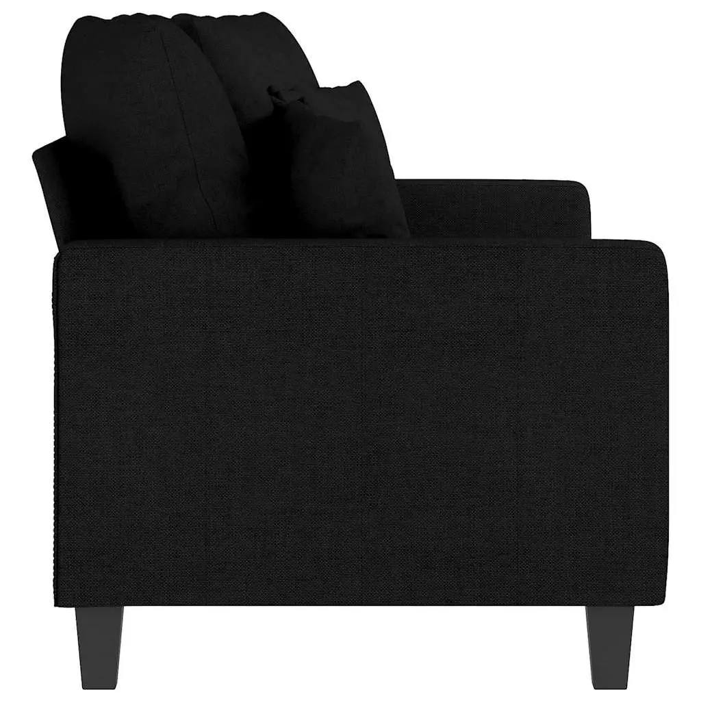 2-Seater Sofa Fabric Black 140cm Modern Lounge Seat