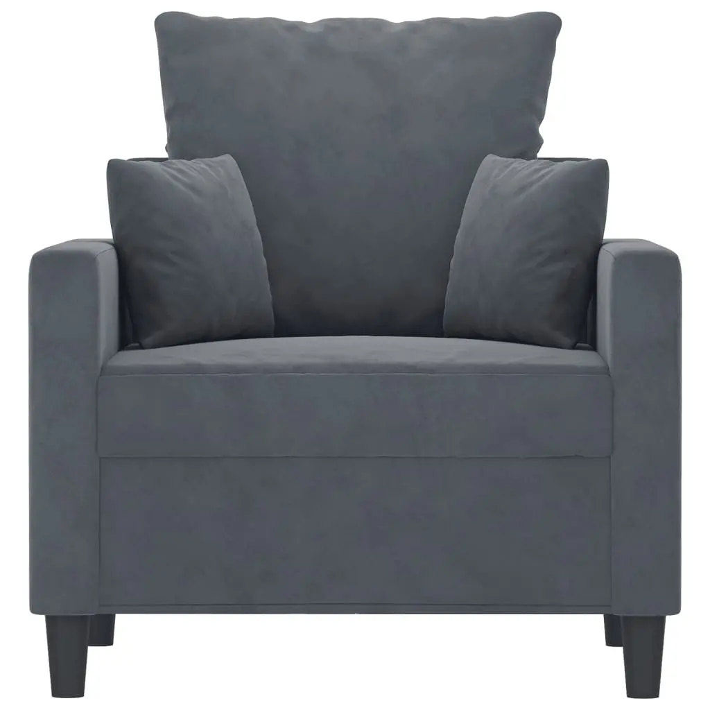 Grey Velvet Sofa Chair for Home Use
