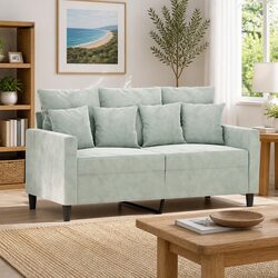 Practical Grey Velvet 2-Seater Sofa for Every Home