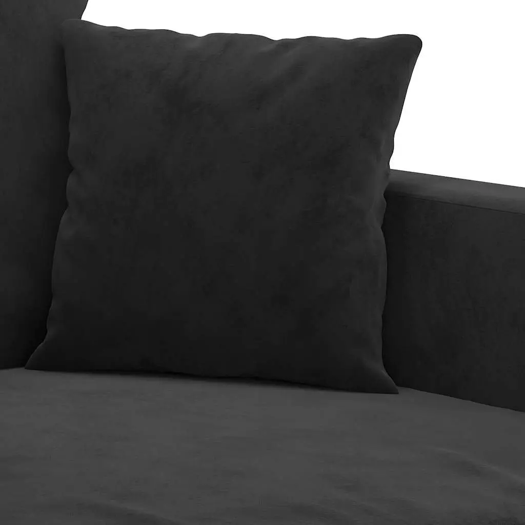 2-Seater Sofa Velvet Upholstered Black 120cm Modern Lounge Couch
