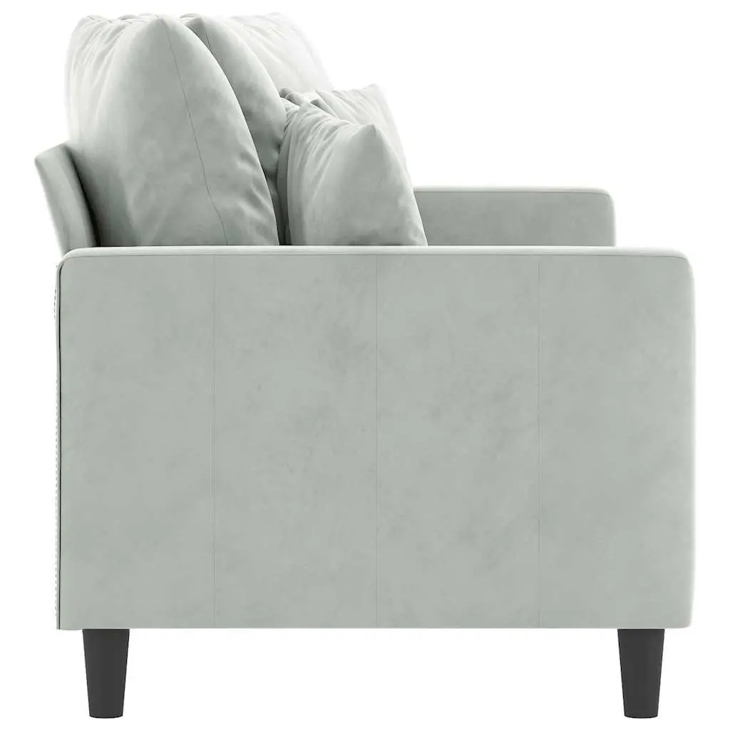 2-Seater Sofa Grey 140cm Velvet Living Room Furniture Modern Couch
