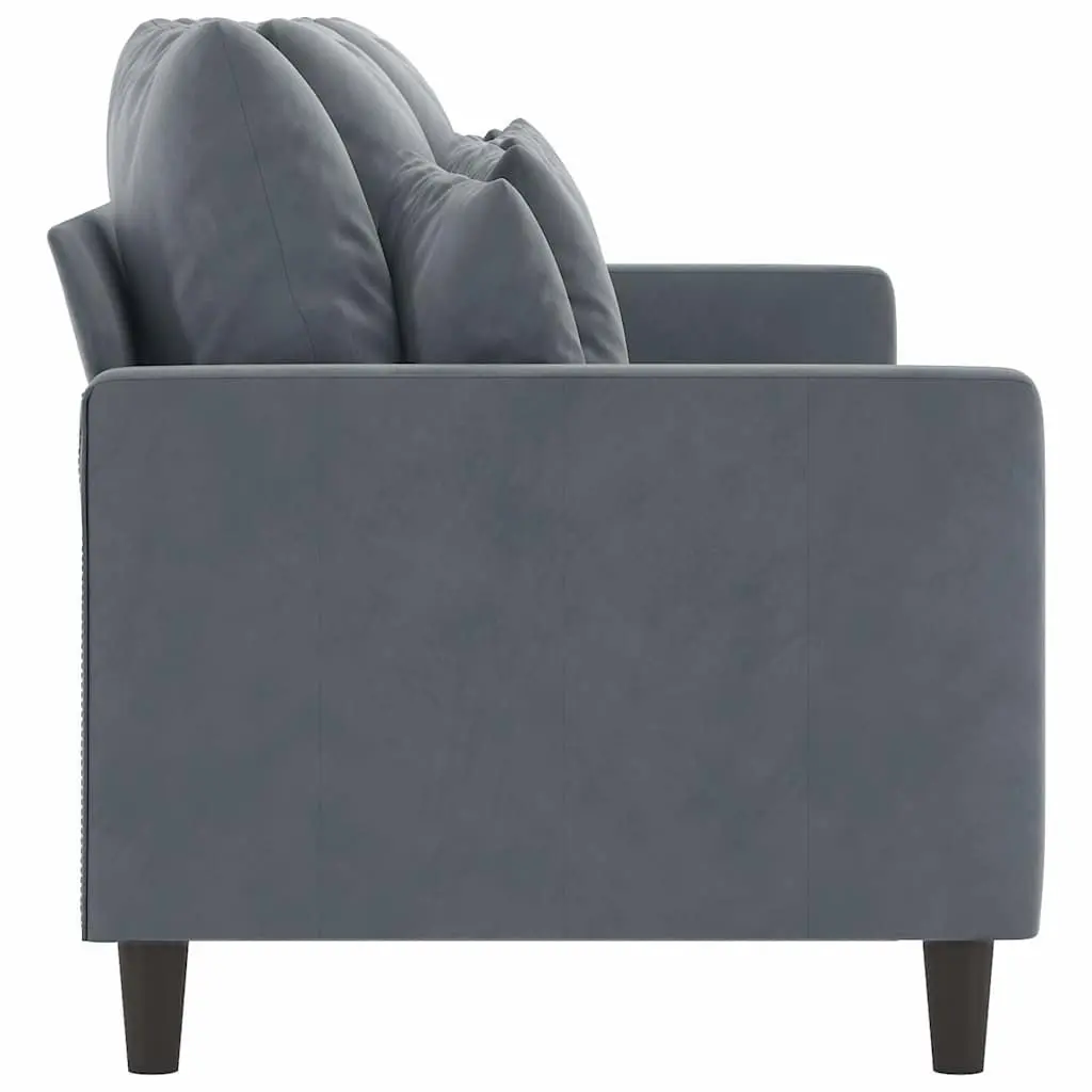 3-Seater Sofa Velvet 180cm Grey Modern Lounge Couch Living Room Furniture